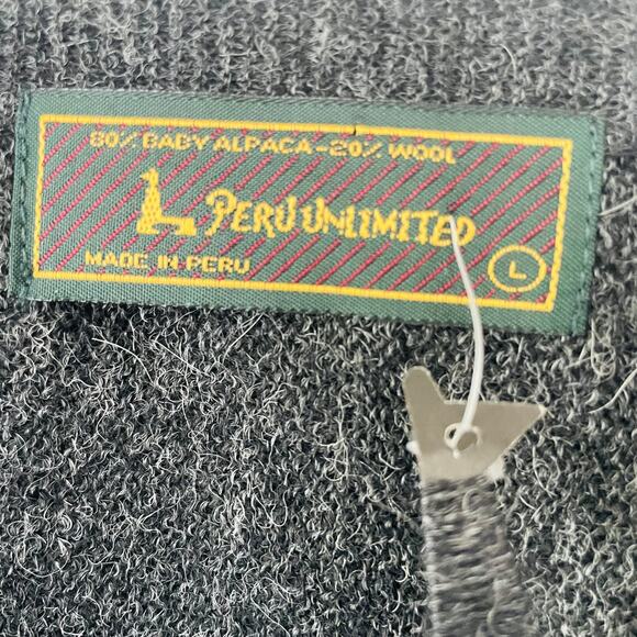 Peru Unlimited Alpaca Men’s Buttondown Gray Cardigan size L j - Picture 2 of 11